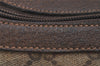 Authentic GUCCI Web Sherry Line Hand Boston Bag GG PVC Leather Brown Junk 7593J