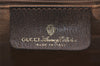 Authentic GUCCI Web Sherry Line Hand Boston Bag GG PVC Leather Brown Junk 7593J