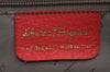 Authentic Salvatore Ferragamo Gancini Leather Shoulder Hand Bag Red 7594I