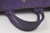 Authentic PRADA CANAPA L Vintage Tote Hand Bag Canvas BN1872 Purple 7594K