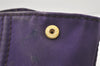 Authentic PRADA CANAPA L Vintage Tote Hand Bag Canvas BN1872 Purple 7594K