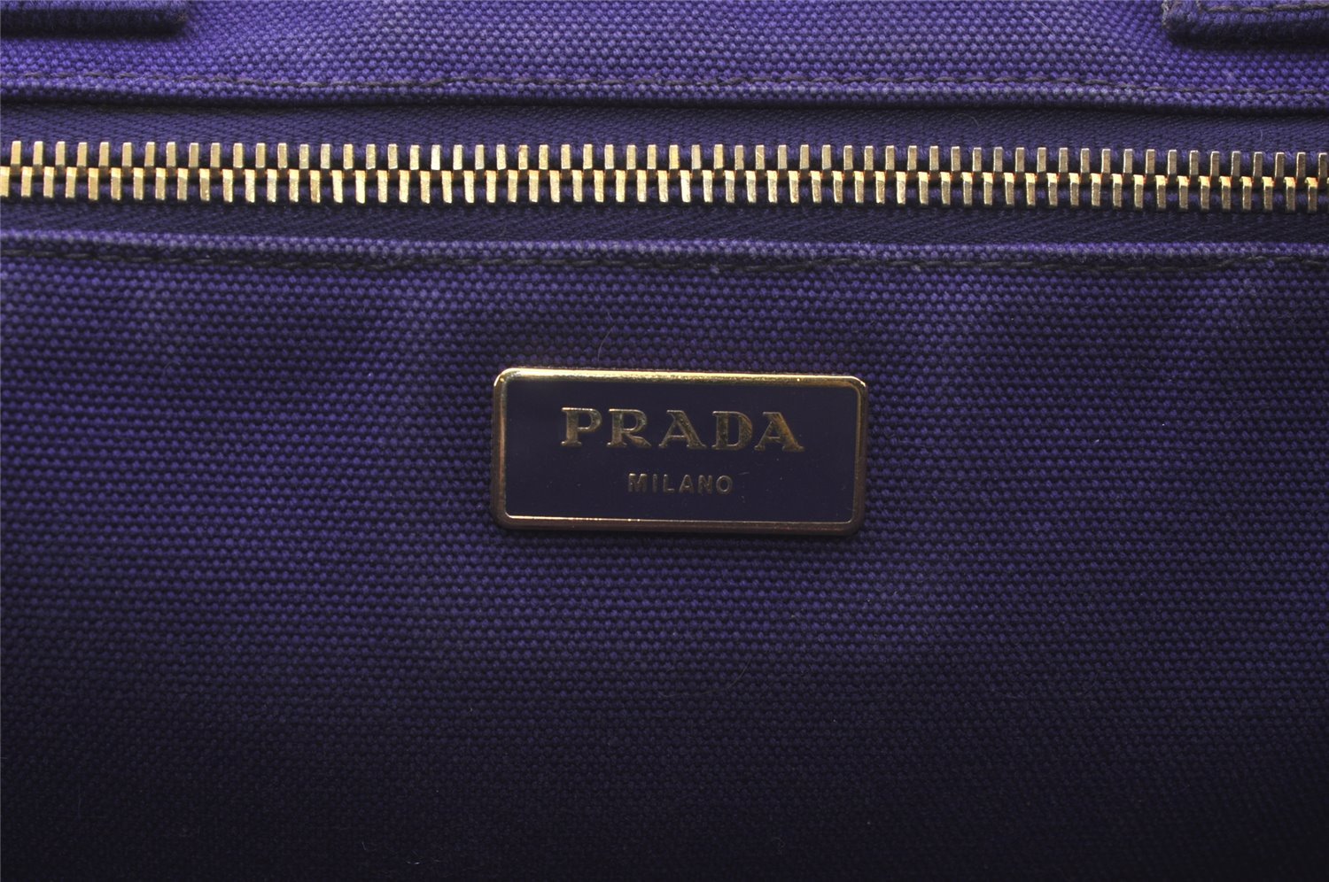 Authentic PRADA CANAPA L Vintage Tote Hand Bag Canvas BN1872 Purple 7594K