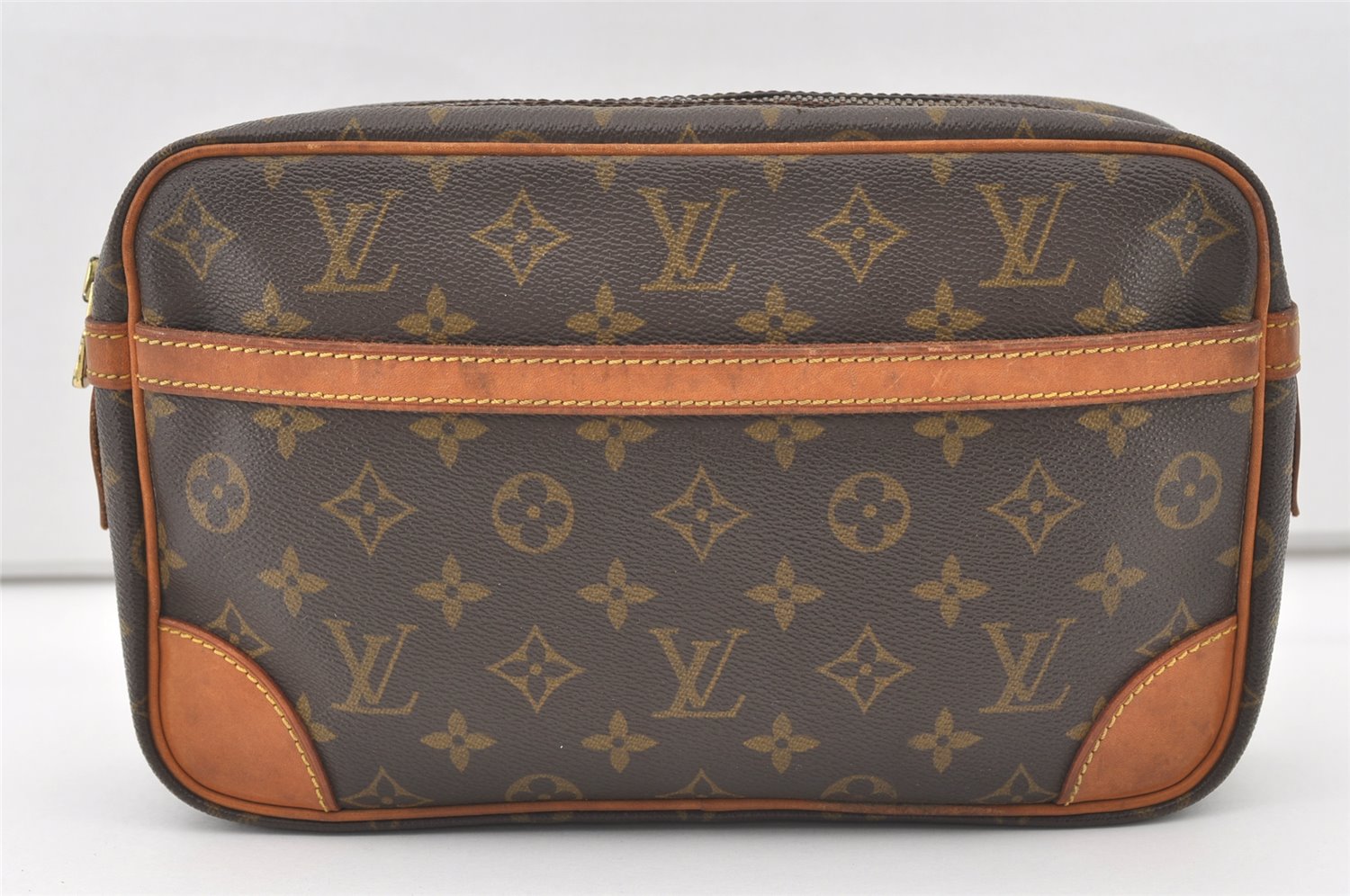 Authentic Louis Vuitton Monogram Compiegne 28 Clutch Hand Bag M51845 LV 7595J