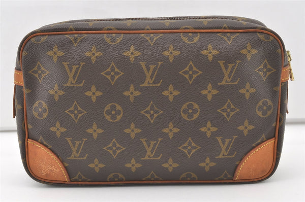 Authentic Louis Vuitton Monogram Compiegne 28 Clutch Hand Bag M51845 LV 7595J