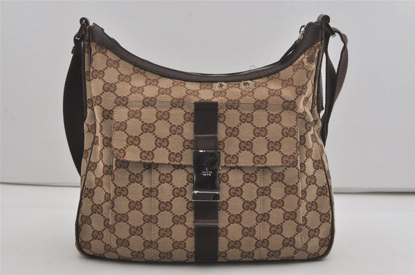 Authentic GUCCI Shoulder Cross Body Bag GG Canvas Leather 131211 Brown 7596I