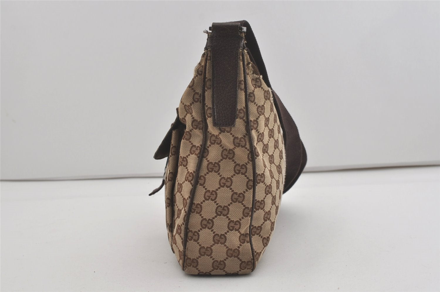 Authentic GUCCI Shoulder Cross Body Bag GG Canvas Leather 131211 Brown 7596I