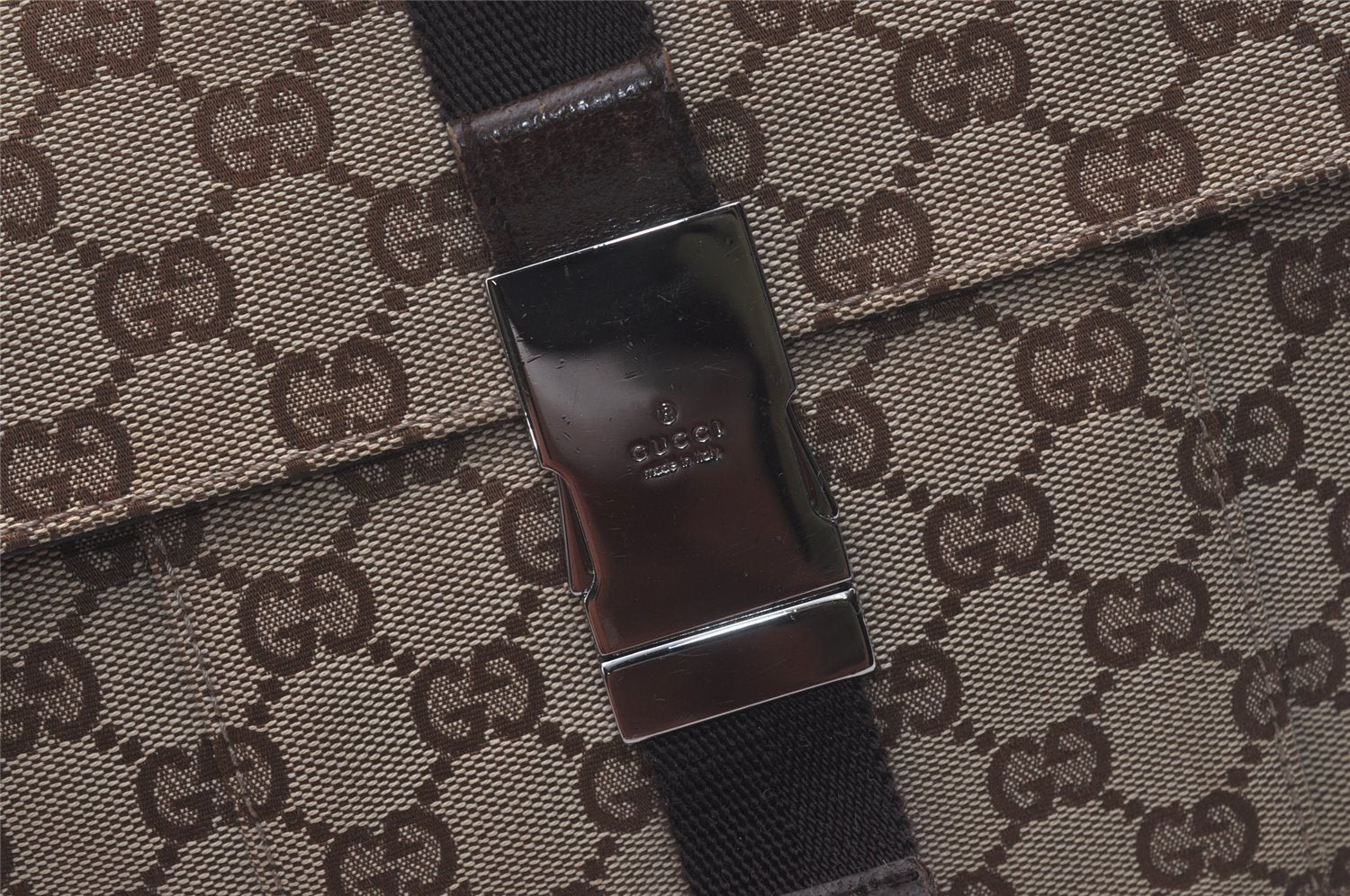 Authentic GUCCI Shoulder Cross Body Bag GG Canvas Leather 131211 Brown 7596I