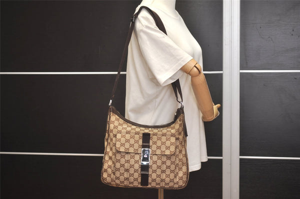 Authentic GUCCI Shoulder Cross Body Bag GG Canvas Leather 131211 Brown 7596I