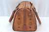 Authentic MCM Vintage Visetos Leather 2Way Shoulder Hand Bag Purse Brown 7597J