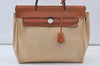 Authentic HERMES Her Bag Ado 2 In 1 2Way Backpack Canvas Leather White  7597K