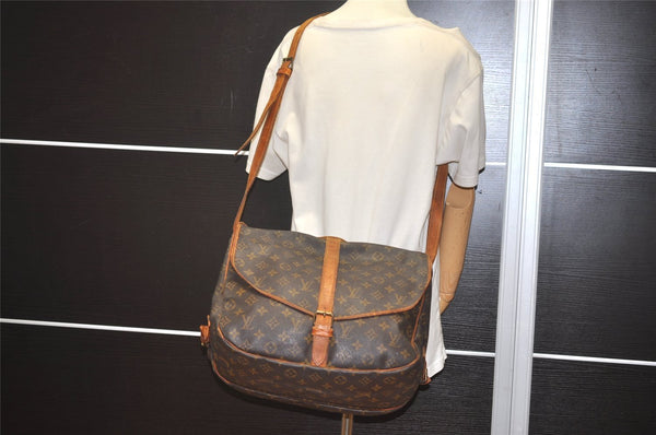 Authentic Louis Vuitton Monogram Saumur 35 Shoulder Cross Bag M42254 LV 7598I