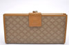 Authentic CELINE Macadam Blason Pattern Long Wallet PVC Leather Beige 7600I