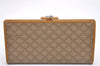 Authentic CELINE Macadam Blason Pattern Long Wallet PVC Leather Beige 7600I