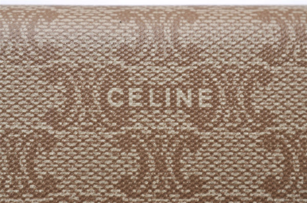 Authentic CELINE Macadam Blason Pattern Long Wallet PVC Leather Beige 7600I