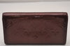 Auth Louis Vuitton Vernis Portefeuille Rossmore Wallet Wine Red M91592 LV 7601I