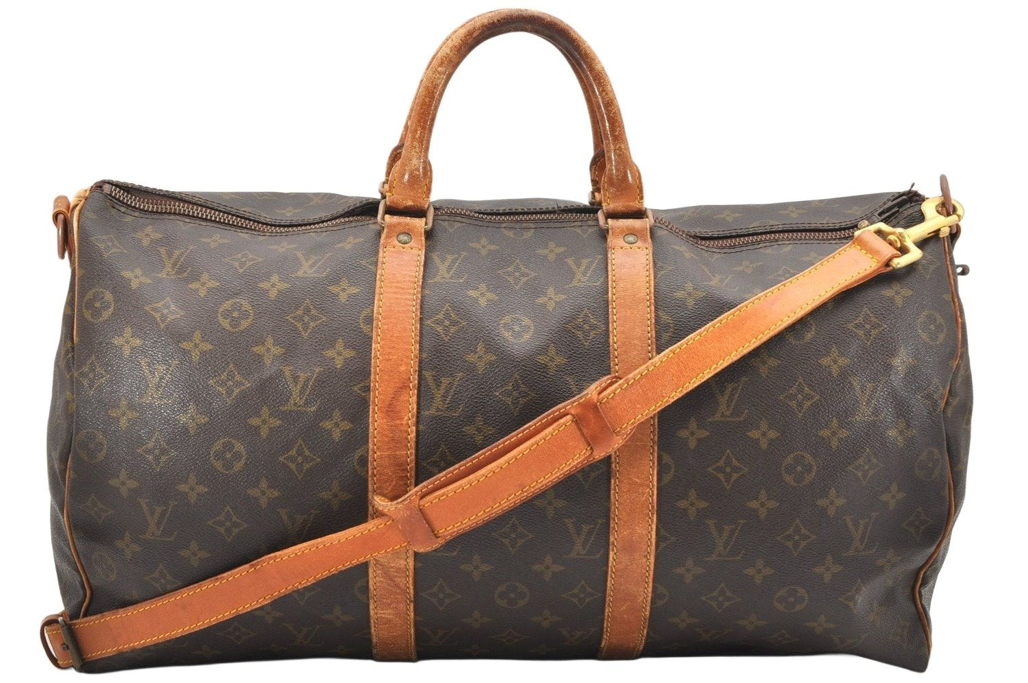 Auth Louis Vuitton Monogram Keepall Bandouliere 50 Boston Bag Old Model LV 7601K