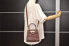 Authentic Salvatore Ferragamo Gancini Leather 2Way Shoulder Hand Bag Brown 7602J