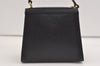 Authentic Salvatore Ferragamo Vara Ribbon Leather 2Way Hand Bag Black 7604J