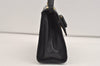 Authentic Salvatore Ferragamo Vara Ribbon Leather 2Way Hand Bag Black 7604J