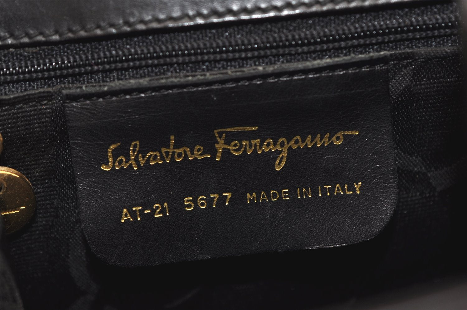 Authentic Salvatore Ferragamo Vara Ribbon Leather 2Way Hand Bag Black 7604J