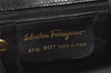 Authentic Salvatore Ferragamo Vara Ribbon Leather 2Way Hand Bag Black 7604J