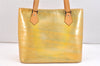 Authentic Louis Vuitton Vernis Houston Shoulder Hand Bag Yellow M91053 LV 7604K