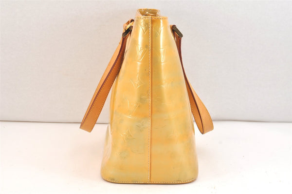 Authentic Louis Vuitton Vernis Houston Shoulder Hand Bag Yellow M91053 LV 7604K