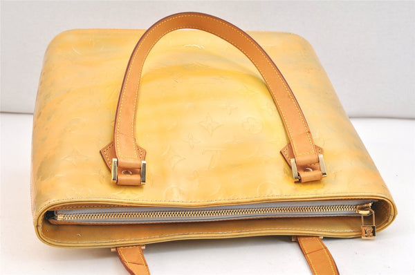 Authentic Louis Vuitton Vernis Houston Shoulder Hand Bag Yellow M91053 LV 7604K