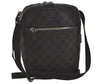 Authentic GUCCI Shoulder Cross Body Bag GG Canvas Leather 03136 Black 7605J