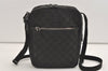 Authentic GUCCI Shoulder Cross Body Bag GG Canvas Leather 03136 Black 7605J