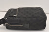 Authentic GUCCI Shoulder Cross Body Bag GG Canvas Leather 03136 Black 7605J