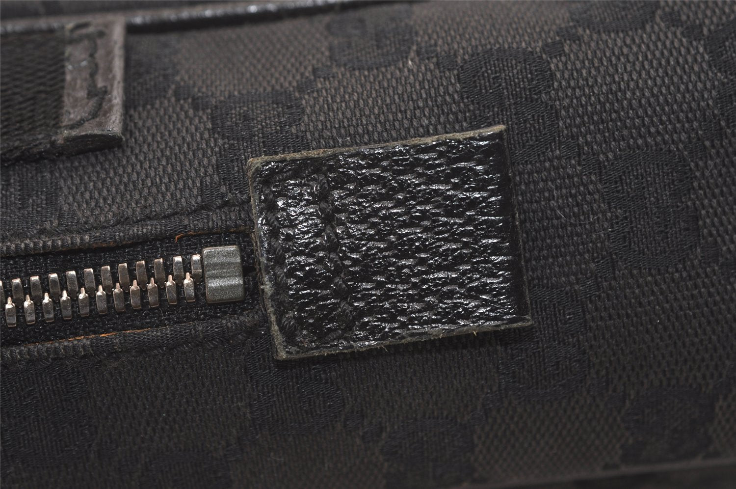 Authentic GUCCI Shoulder Cross Body Bag GG Canvas Leather 03136 Black 7605J