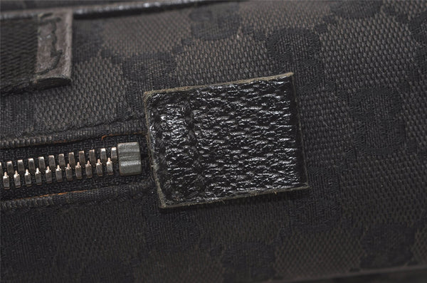 Authentic GUCCI Shoulder Cross Body Bag GG Canvas Leather 03136 Black 7605J