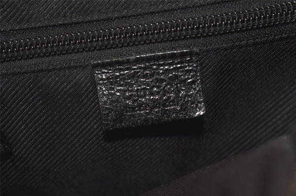 Authentic GUCCI Shoulder Cross Body Bag GG Canvas Leather 03136 Black 7605J