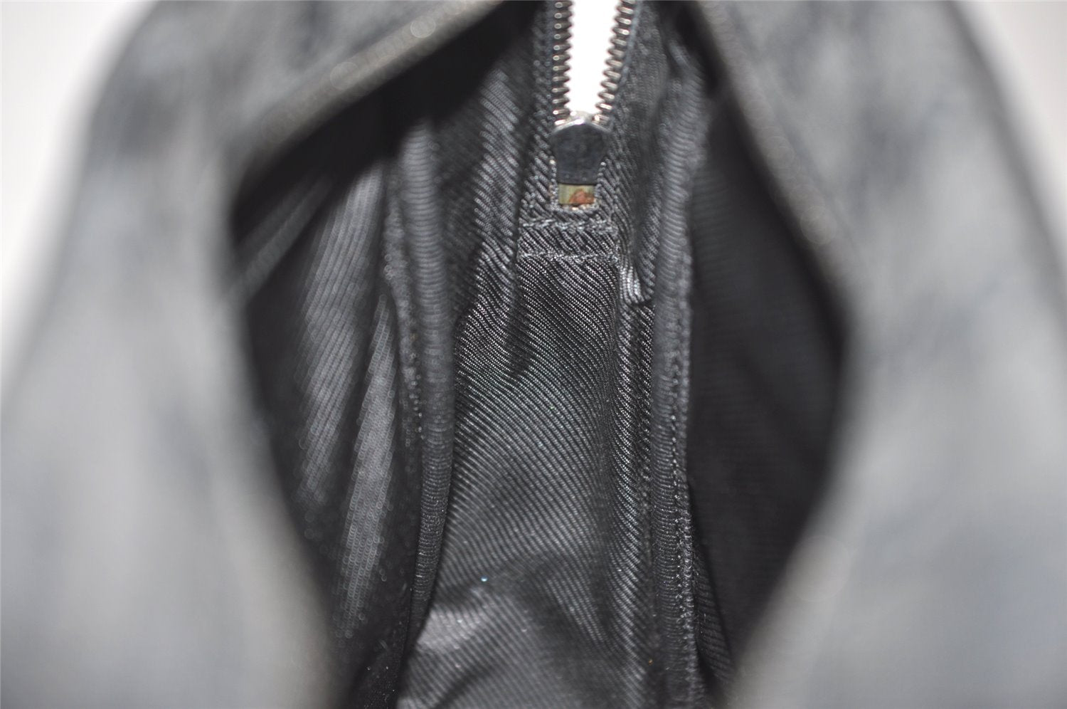 Authentic GUCCI Shoulder Cross Body Bag GG Canvas Leather 03136 Black 7605J