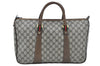 Authentic GUCCI Web Sherry Line 2Way Tote Hand Bag GG PVC Leather Brown 7606H