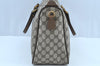 Authentic GUCCI Web Sherry Line 2Way Tote Hand Bag GG PVC Leather Brown 7606H