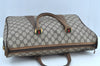 Authentic GUCCI Web Sherry Line 2Way Tote Hand Bag GG PVC Leather Brown 7606H