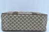 Authentic GUCCI Web Sherry Line 2Way Tote Hand Bag GG PVC Leather Brown 7606H