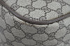 Authentic GUCCI Web Sherry Line 2Way Tote Hand Bag GG PVC Leather Brown 7606H