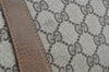 Authentic GUCCI Web Sherry Line 2Way Tote Hand Bag GG PVC Leather Brown 7606H