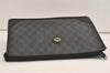 Authentic GUCCI Vintage Clutch Hand Bag Purse GG PVC Leather Black 7606J