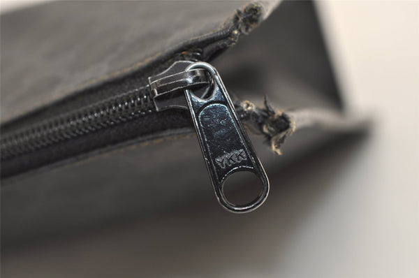 Authentic GUCCI Vintage Clutch Hand Bag Purse GG PVC Leather Black 7606J