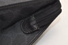 Authentic GUCCI Vintage Clutch Hand Bag Purse GG PVC Leather Black 7606J