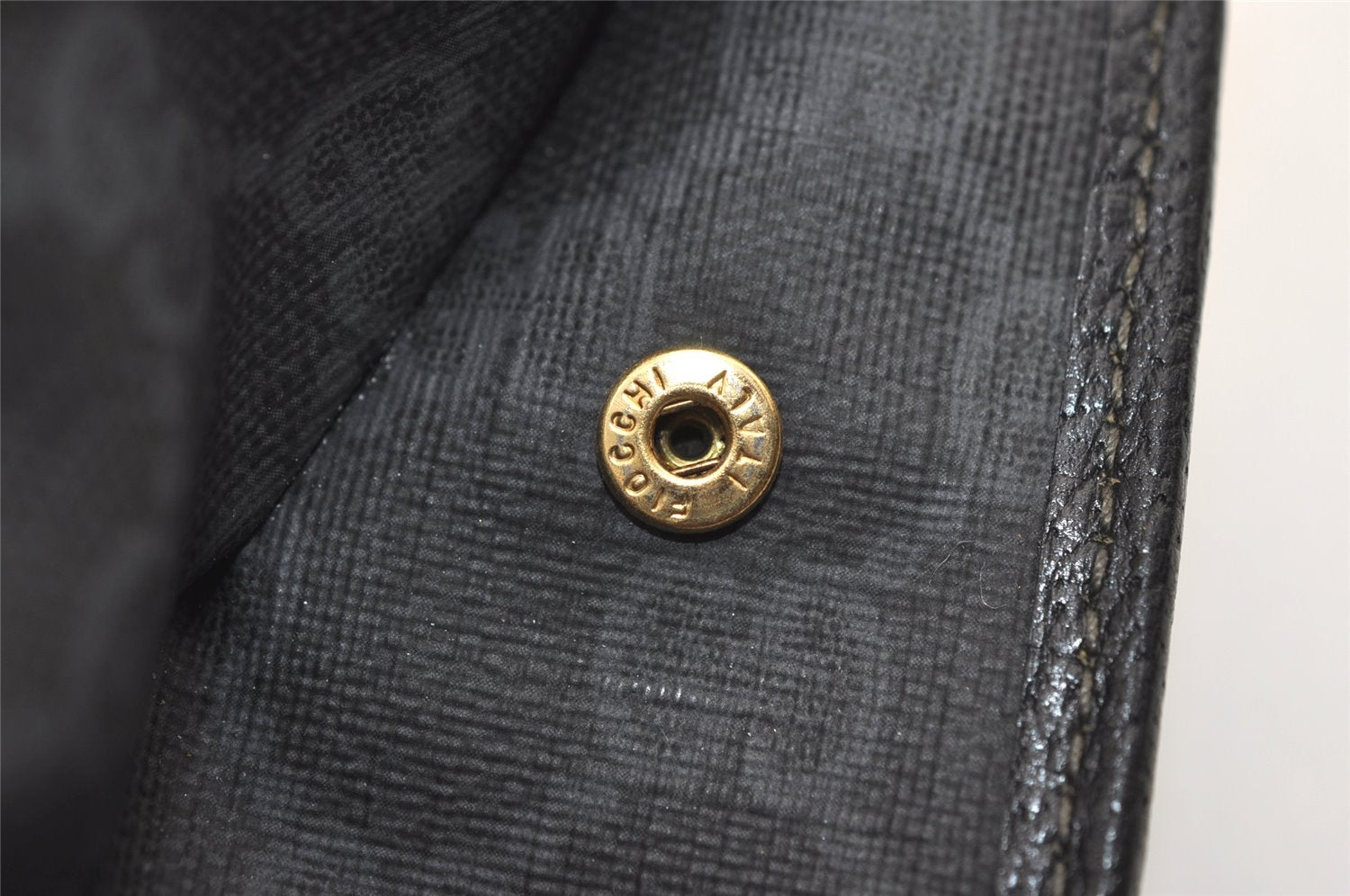 Authentic GUCCI Vintage Clutch Hand Bag Purse GG PVC Leather Black 7606J