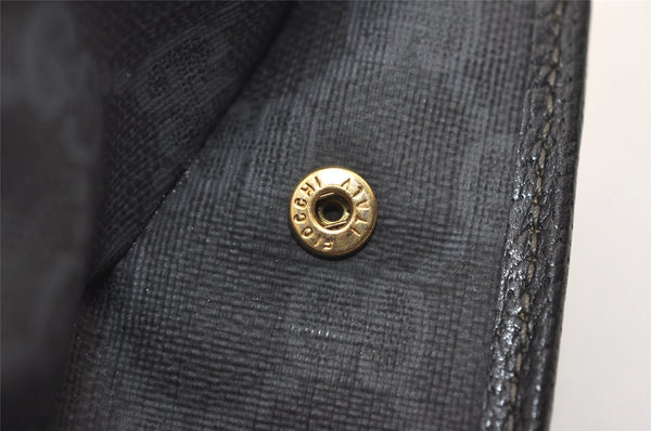 Authentic GUCCI Vintage Clutch Hand Bag Purse GG PVC Leather Black 7606J