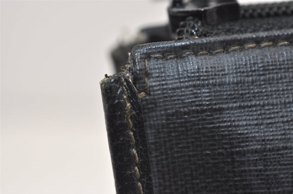 Authentic GUCCI Vintage Clutch Hand Bag Purse GG PVC Leather Black 7606J