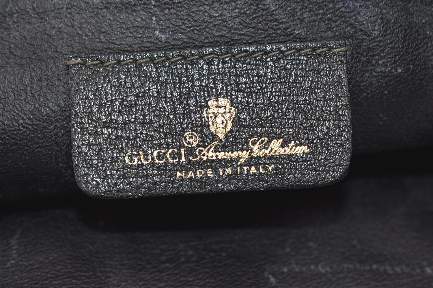 Authentic GUCCI Vintage Clutch Hand Bag Purse GG PVC Leather Black 7606J