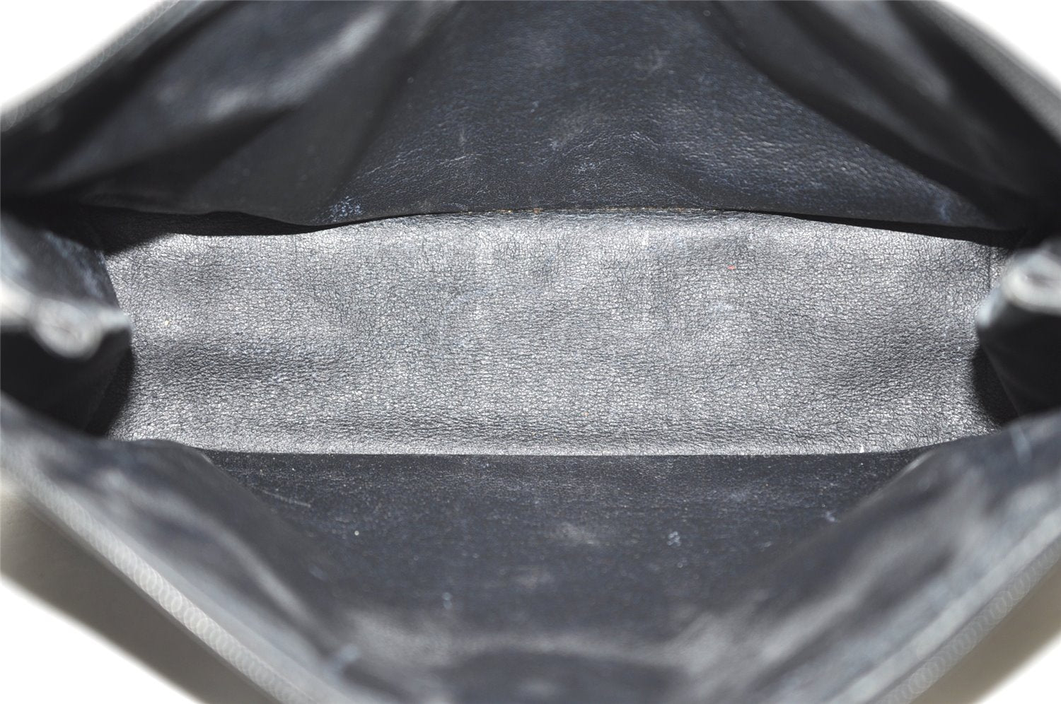 Authentic GUCCI Vintage Clutch Hand Bag Purse GG PVC Leather Black 7606J