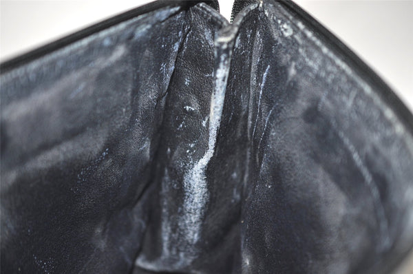 Authentic GUCCI Vintage Clutch Hand Bag Purse GG PVC Leather Black 7606J